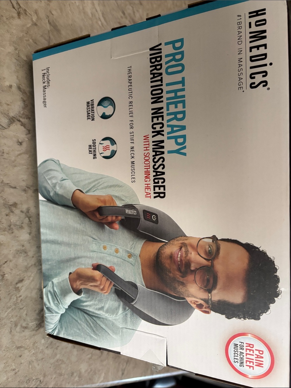Homedics ProTherapy Neck Massager in Gray with Teal Accents